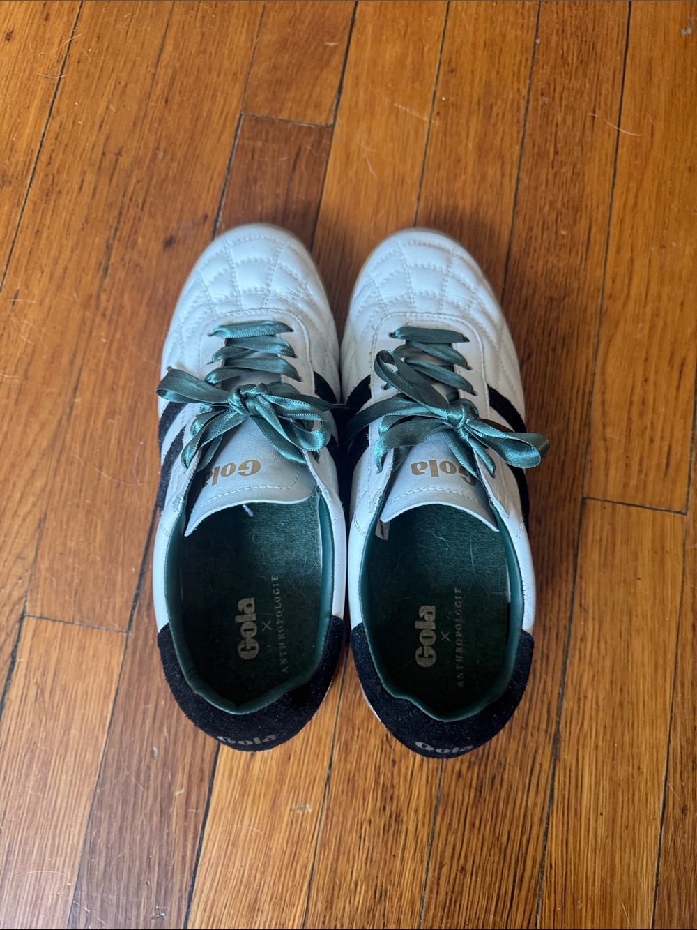 Gola White Sneakers with Dark Green Details, size 8 - Picture 3 of 6